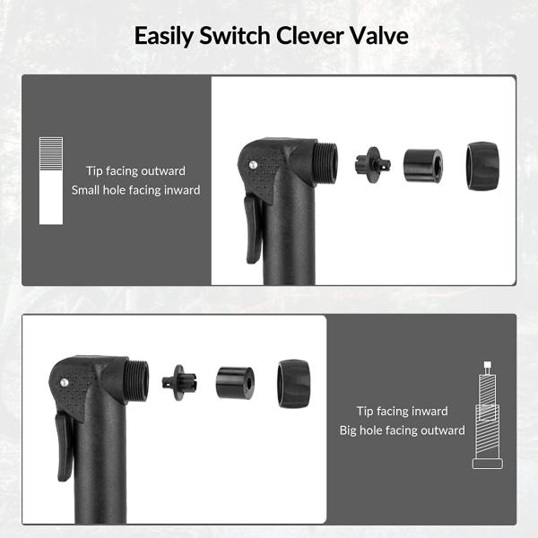 42520001001 ROCKBROS Bicycle Pump Mini Pump 80 PSI with Holder Hand Pump Nylon Portable Presta & Schrader Approx. 88g for Bicycles, Sports Balls, Swimming Ring